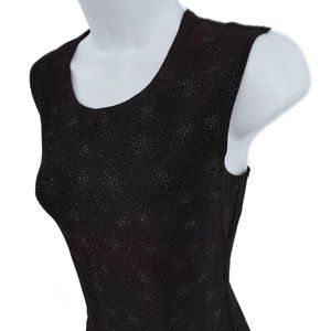 LuReX Vintage Bari Jay Tank Top Slinky Travel Shell Stretch Dark Purple Black M